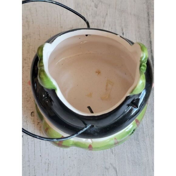 Snowman face tea light candle holder green bow star Xmas figure - Picture 5 of 11